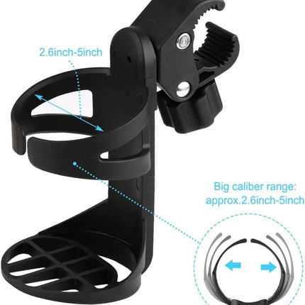 Universal Stroller Cup Holder Bundle Set, Bike Cup Holder, Drinks Holder for Stroller, Bicycle, Wheelchair, Walker, Scooter.