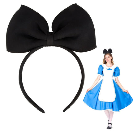 Bow Headbands Headdress for Women and Girls, Perfect Hair Accessories for Alice in Wonderland Cosplay (Black).