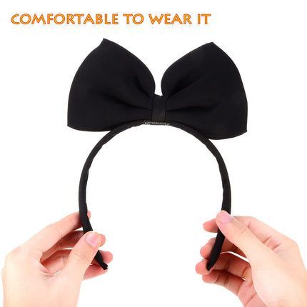 Bow Headbands Headdress for Women and Girls, Perfect Hair Accessories for Alice in Wonderland Cosplay (Black).