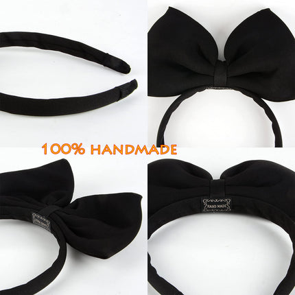 Bow Headbands Headdress for Women and Girls, Perfect Hair Accessories for Alice in Wonderland Cosplay (Black).