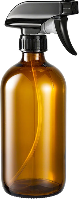 Glass Spray Bottles, Amber Glass Spray Bottles, 16oz, Adjustable Nozzle for Stream and Spray, Reusable, for Essential Oils, Cleaning Products, Detergents(1ps).