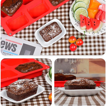 Silicone Mini Loaf pan, Mini Bread Pan Brownie Pan, 12 Cavities Nonstick Food Grade Silicone Mold for Baking Bread, Brownie, Cornbread, Cheesecake and Chocolate (1 Pack).