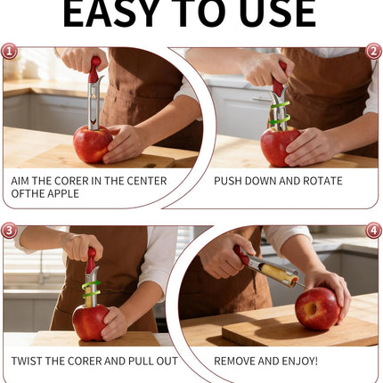 Apple Corer, Stainless Steel Apple Core Remover Tool,Dishwasher Safe.