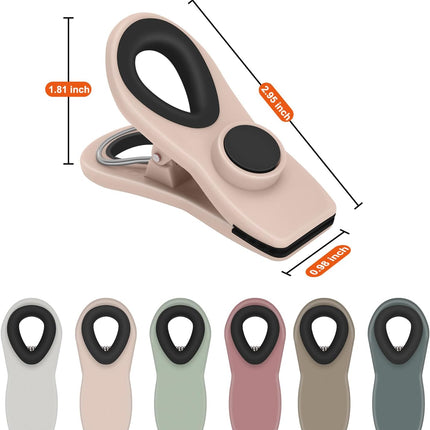 Chip Clips, Magnetic Bag Clips with Air Tight Seal for Food Storage, 12 Pieces, Neutral Color.