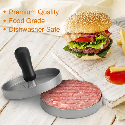 Burger Press 150 Patty Papers, Non-Stick Hamburger Patty Maker with Wax Paper, Aluminum Burger Maker for Kitchen BBQ Grill.