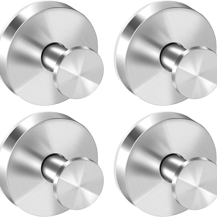 Suction Cup Hooks for Shower, Removable Towel Hooks for Bathroom Window Glass, Powerful Vacuum Shower Hook for Towel, Robe, Loofah - 4 Pack, Sliver.