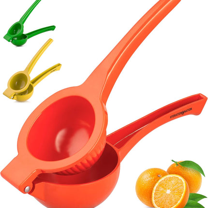 Orange Squeezer - Single Bowl Metal Citrus Juicer Extracts Oranges In Seconds - Easy To Squeeze Manual Press Juicer.