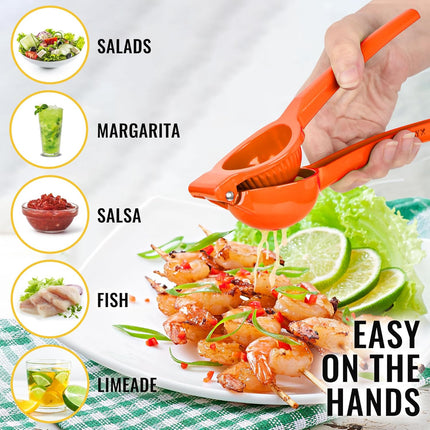 Orange Squeezer - Single Bowl Metal Citrus Juicer Extracts Oranges In Seconds - Easy To Squeeze Manual Press Juicer.