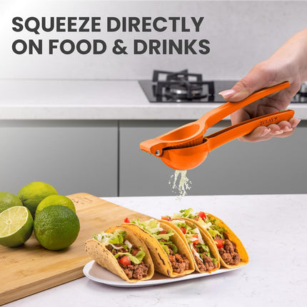 Orange Squeezer - Single Bowl Metal Citrus Juicer Extracts Oranges In Seconds - Easy To Squeeze Manual Press Juicer.