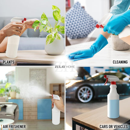 24 oz Spray Bottle - Heavy Duty Cleaning Spray Bottles For Cleaning Solutions - Leakproof Cleaning Spray Bottle Set with Adjustable Nozzle & Spring Loaded Trigger (2 Pack).