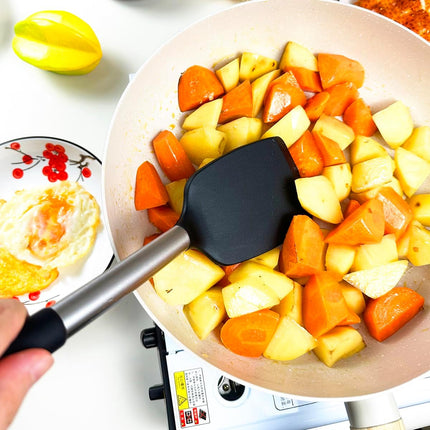 3Pcs Silicone Spatula Set Heat Resistant Spatulas for Nonstick Cookware Fish Turner Plastic Spatulas Rubber Wok Spatula, Long Large Spatula Silicone Cooking Use Kitchen Utensils Set.