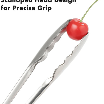 Seamless Tongs for Cooking, One-Piece Design, Durable Heat Resistant Stainless Steel Tongs for Kitchen, Grill, BBQ, Salad, Dishwasher Safe, Metal Tongs Set (12" & 9").