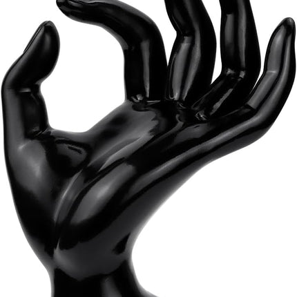 1 Pack Hand Form Ring Holder Mannequin Hand Jewelry Organizer Stand Watch Stand Bracelet Ring Support Aesthetic Rack (Black).