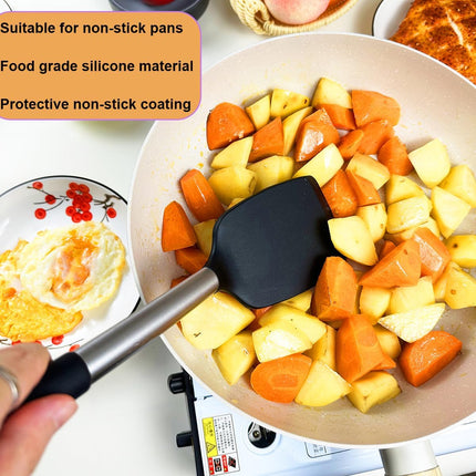 Spatula Set Silicone Heat Resistant for Nonstick Cookware Rubber Silicone Spatula Turner Fish, Large Nonstick Plastic Egg Wok Spatula for kitchen use Cooking Utensils Set.
