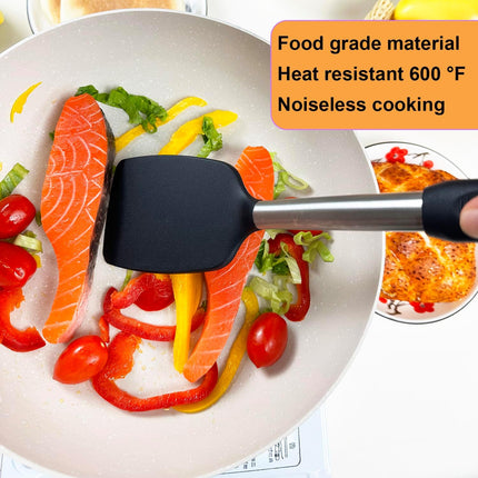 Spatula Set Silicone Heat Resistant for Nonstick Cookware Rubber Silicone Spatula Turner Fish, Large Nonstick Plastic Egg Wok Spatula for kitchen use Cooking Utensils Set.