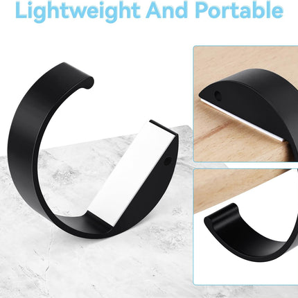 2PCS C Shape Purse Hooks for Table, Headphone Hanger, Aluminum Alloy Desk Heavy Duty Purse Handbag Hooks for Organize Desktop Storage Items (Black).