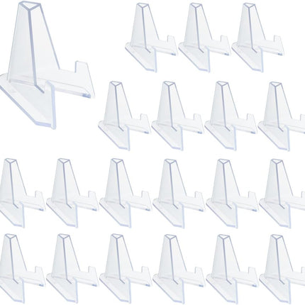 20 Packs Acrylic Easel Stands Display Stand Mini Clear Holder for Displaying Small Artworks, Coins, Pocket Watches, Challenge Medals (2.12x 1.4 Inch).