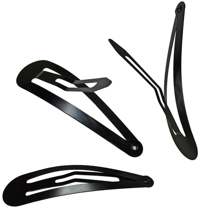 30 Pcs Snap Hair Clips, 3.1 Inch Big Size Barrettes Women No Slip Metal Snap Hair Clips Large Hair Pins(Black).