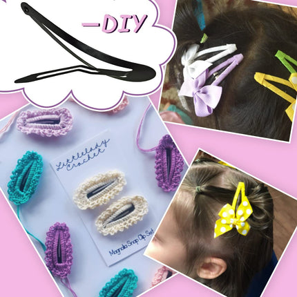 30 Pcs Snap Hair Clips, 3.1 Inch Big Size Barrettes Women No Slip Metal Snap Hair Clips Large Hair Pins(Black).
