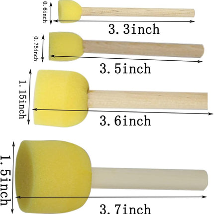 20 pcs Round Sponges Brush Set, 4 Sizes Paint Tools for Kids.