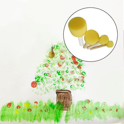 20 pcs Round Sponges Brush Set, 4 Sizes Paint Tools for Kids.