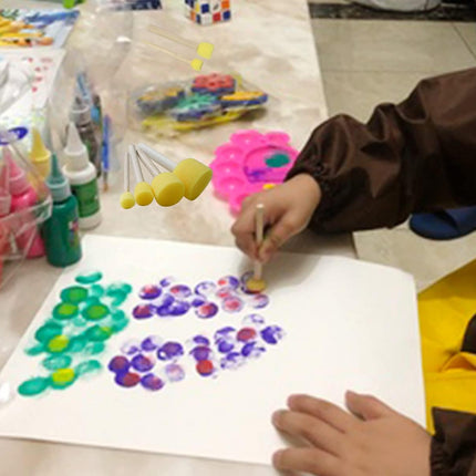 20 pcs Round Sponges Brush Set, 4 Sizes Paint Tools for Kids.