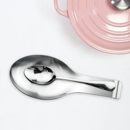 1 PCS Stainless Steel Spoon Rest, Spoon Holder for Stove Top, Utensil Spoon Rest Holder, kitchen utensils Holder for Ladles, Spatula, Cooking Utensils or Kitchen Tools (Silver).