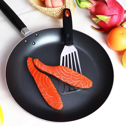 Spatula Set Stainless Steel Kitchen Metal Spatula for Cast Iron Skillet with Silicone Handle, Fish Spatula Turner Flipper for Pancake Burger Egg Cooking Spatulas BBQ Grill Griddle.