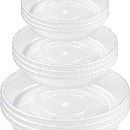 9 Pack Clear Plastic Plant Saucer, Durable Plant Trays Flower Plant Pot Saucer Plant Container Accessories for Indoors & Outdoors, Stop Messes & Stains in Your Garden (6"+8"+10").
