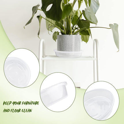 9 Pack Clear Plastic Plant Saucer, Durable Plant Trays Flower Plant Pot Saucer Plant Container Accessories for Indoors & Outdoors, Stop Messes & Stains in Your Garden (6"+8"+10").