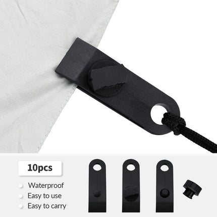 10 Pcs Heavy Duty Tarp Clips Shark Tent Fasteners Clips Holder for Car Covers, Outdoor Camping, Awnings, Swimming Pool Covers Black.