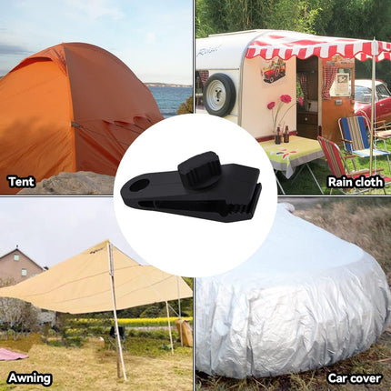 10 Pcs Heavy Duty Tarp Clips Shark Tent Fasteners Clips Holder for Car Covers, Outdoor Camping, Awnings, Swimming Pool Covers Black.