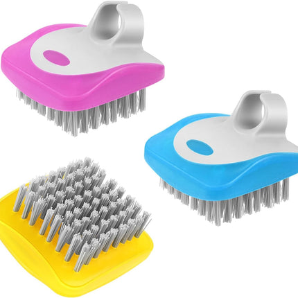 3 Piece Potato Scrubber Brush Vegetable Brush Comfortable Finger Grip Fruit Cleaning Tools for Washing Fruit Mushrooms Carrot or Tough-Skinned Vegetables(3 Color).