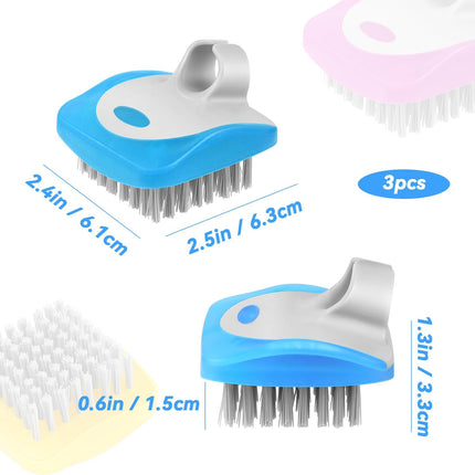 3 Piece Potato Scrubber Brush Vegetable Brush Comfortable Finger Grip Fruit Cleaning Tools for Washing Fruit Mushrooms Carrot or Tough-Skinned Vegetables(3 Color).