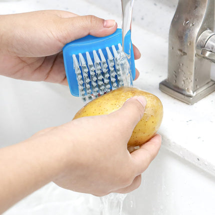 3 Piece Potato Scrubber Brush Vegetable Brush Comfortable Finger Grip Fruit Cleaning Tools for Washing Fruit Mushrooms Carrot or Tough-Skinned Vegetables(3 Color).