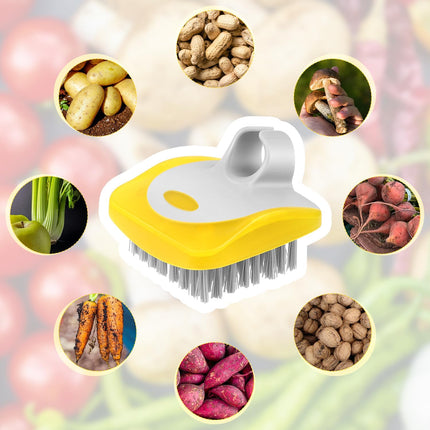 3 Piece Potato Scrubber Brush Vegetable Brush Comfortable Finger Grip Fruit Cleaning Tools for Washing Fruit Mushrooms Carrot or Tough-Skinned Vegetables(3 Color).