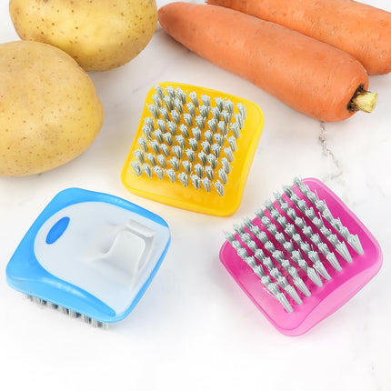 3 Piece Potato Scrubber Brush Vegetable Brush Comfortable Finger Grip Fruit Cleaning Tools for Washing Fruit Mushrooms Carrot or Tough-Skinned Vegetables(3 Color).