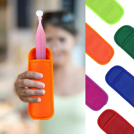 6 Pieces Ice Pop Neoprene Insulator Sleeves Reusable Popsicle Holders Ice Popsicles Bags Ice Pop Sleeves Popsicle Holder Sleeves Ice Pop Stick Sleeves(6 Colors).