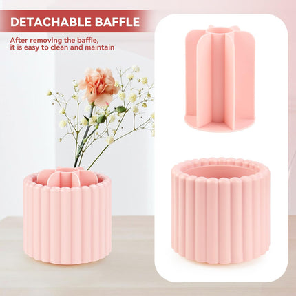 1 Pack 360° Rotating Makeup Brush Organizer, 7 Slot Make up Brush Holder for Vanity, Dresser, Desk (Pink).