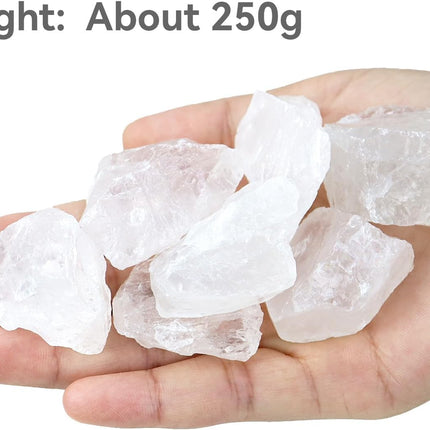 0.55 lb Natural Raw Stones Rough Stones Crystal 1.25-2.0" Healing Crystals for DIY, Tumbling, Wire Wrapping, Meditation, Decoration, Fountain Rocks (Clear Quartz).