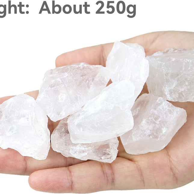 0.55 lb Natural Raw Stones Rough Stones Crystal 1.25-2.0" Healing Crystals for DIY, Tumbling, Wire Wrapping, Meditation, Decoration, Fountain Rocks (Clear Quartz).