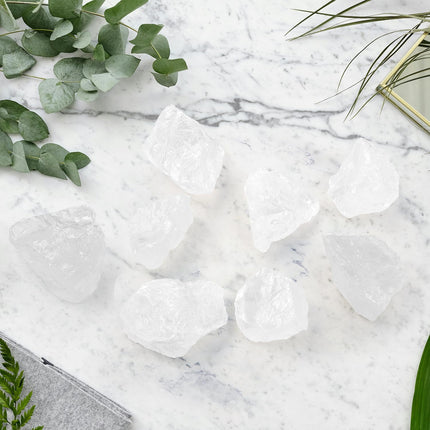 0.55 lb Natural Raw Stones Rough Stones Crystal 1.25-2.0" Healing Crystals for DIY, Tumbling, Wire Wrapping, Meditation, Decoration, Fountain Rocks (Clear Quartz).