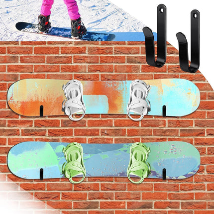 Snowboard Wall Mount Clips, Horizontal Snowboard Rack Display Stand, Snowboard Wall Mount Clips for Surfboards Skateboards Skis Home Garage.