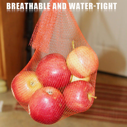 100Pcs Reusable Mesh Produce Bags Nylon Netting, 20 Inch Red Seafood Bag Onion Potato Garlic Storage Bag.