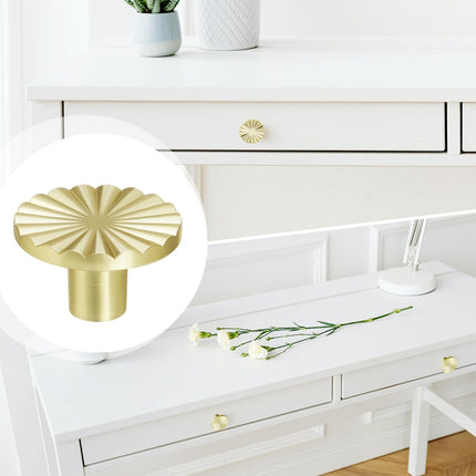 4 Pack Cabinet Knobs Zinc Alloy Solid Kitchen Cabinet Pulls Brushed Gold Drawer Knobs Dresser Cabinet Handles (37 mm).