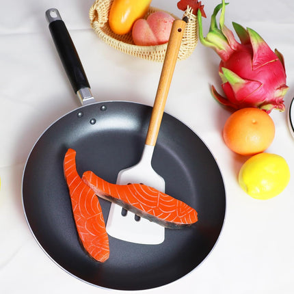 2Pcs Silicone Spatula Set Turner Heat Resistant for Nonstick Cookware Rubber Wok Turner with Wood Handle, Plastic Spatula Silicone for Cooking Use Kitchen Utensils Set White.