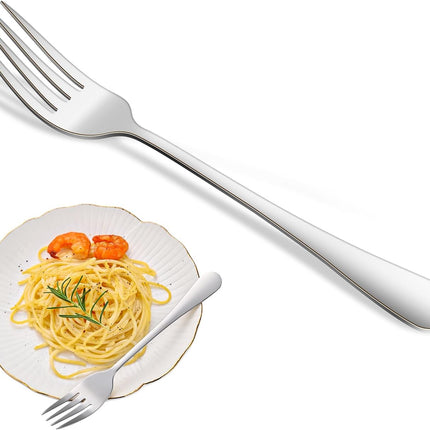 Dinner Forks,8-Piece 8 Inches Stainless Steel Table Fork,Dishwasher Safe Flatware Forks,Food Grade Mirror Polishing Silverware Main Fork For Home,Restaurant Or Hotel.