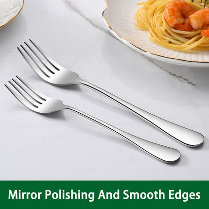 Dinner Forks,8-Piece 8 Inches Stainless Steel Table Fork,Dishwasher Safe Flatware Forks,Food Grade Mirror Polishing Silverware Main Fork For Home,Restaurant Or Hotel.
