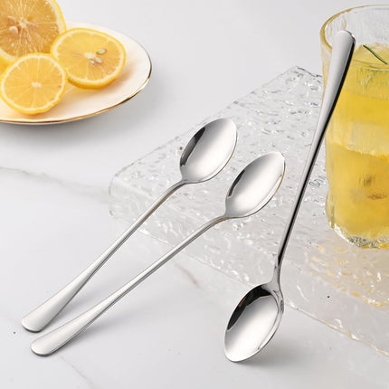 7.5 Inches Stainless Steel Iced Tea Spoons,Set Of 8 Long Stirring Spoons For Coffee,Cocktail,Ice Cream,Long Handle Iced Teaspoons,Latte Spoons For Mixing.