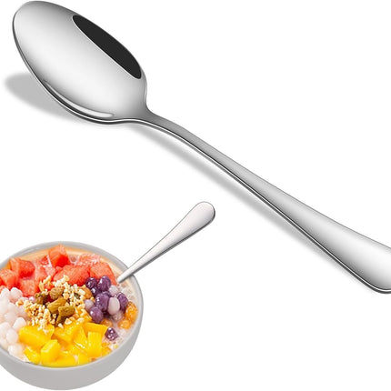 8-Piece 6.7 Inches Stainless Steel Tea Spoon,Durable Dishwasher Safe Teaspoons,Silverware Dessert Spoons For Kitchen,Small Spoons For Restaurant,Hotel.